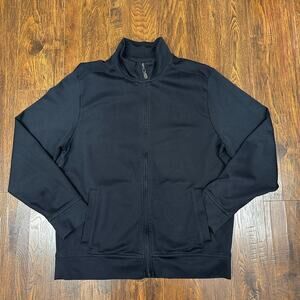 Tommy Bahama Jacket Black Full Zip Lightweight Men L Stretchy Athleisure Travel